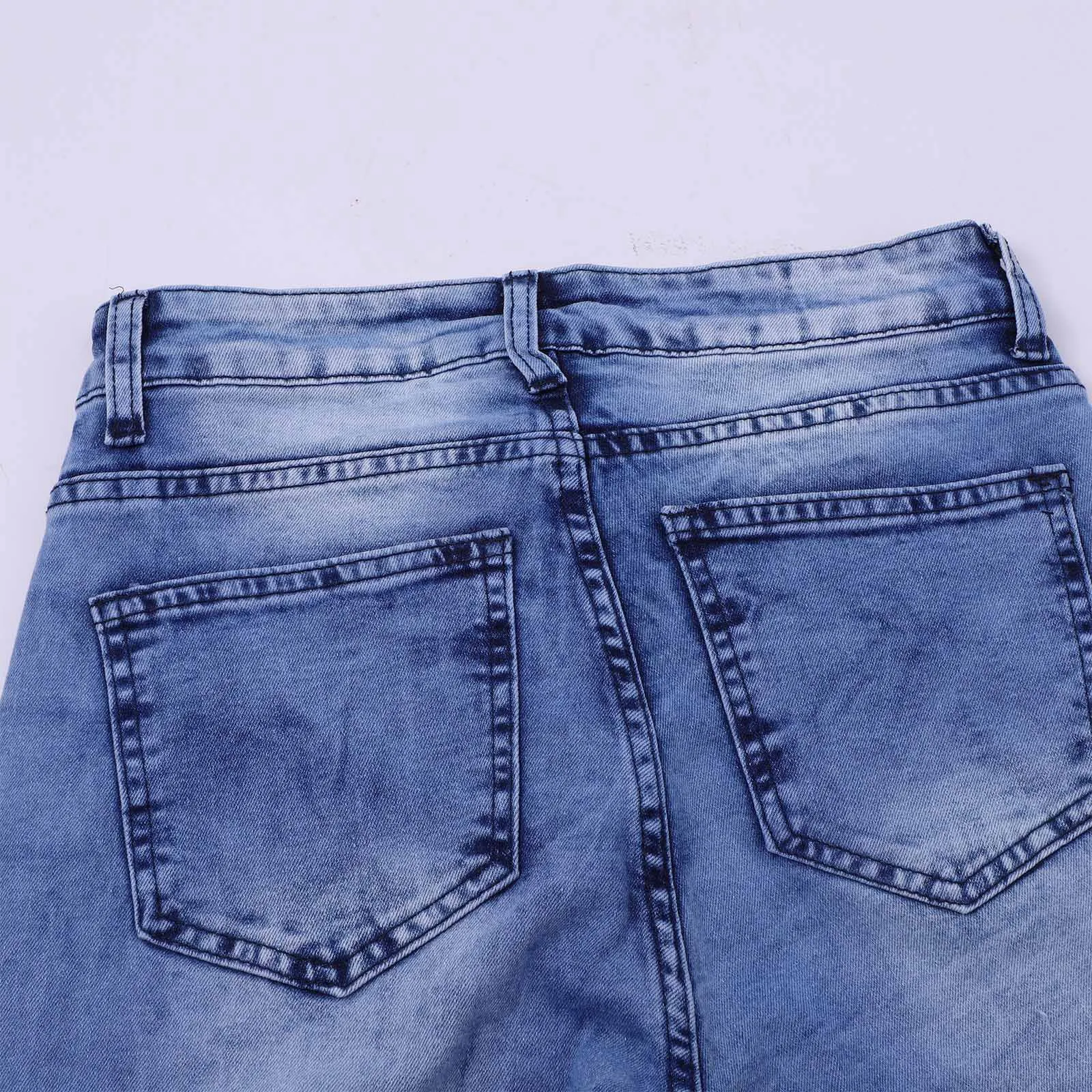 الطابق طول مضيئة السراويل النساء Bootcut ممزق عالية الخصر بسط واسعة الساق الجينز المتوترة ضيق موضة عادية سراويل جينز