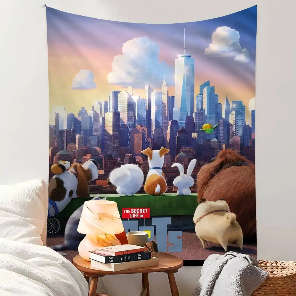 

T-The Secret Life Of Pets Classic Movie Cartoon Tapestry Art Science Fiction Room Home Decor Art Home Decor