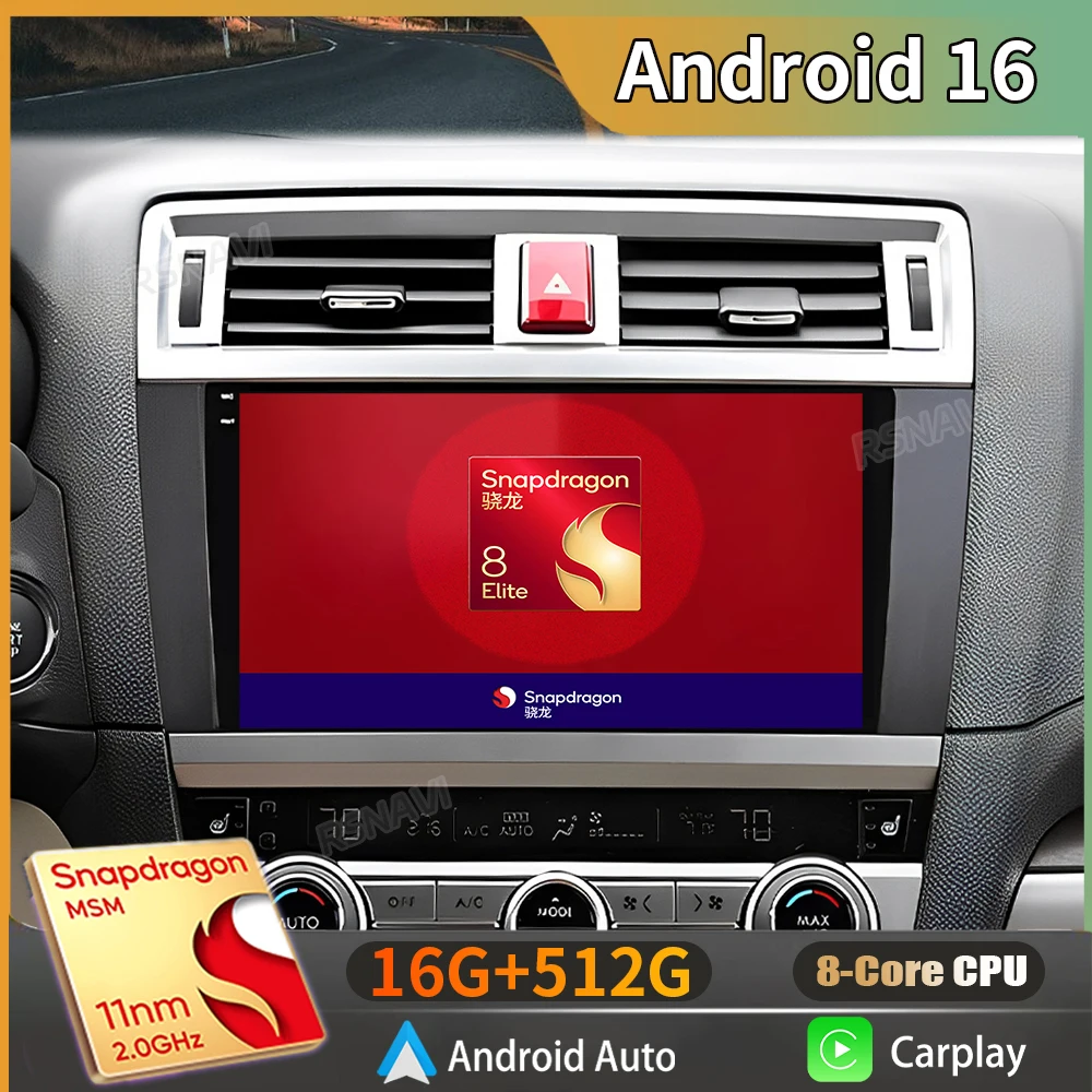 Android 16 For Subaru Outback 5 Legacy 6 2014 - 2017 2K QLED Android Car Radio Multimedia Video Player GPS 4G CarPlay Stereo