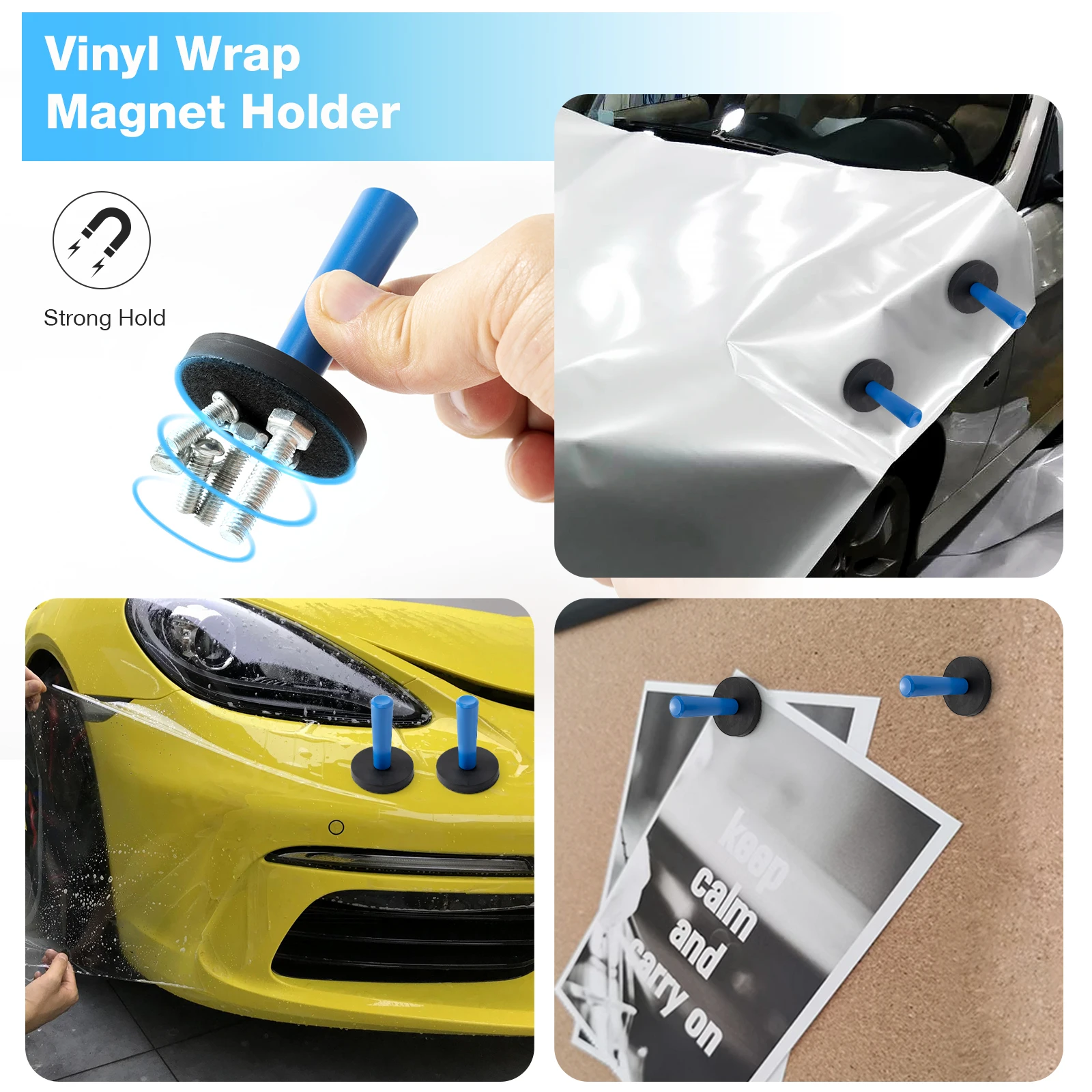 FOSHIO Strong Magnet Holder for Carbon Wrapping Film Car Vinyl Window Tint Magnetic Gripper Sign Make Graphic Magnet Fixer Tool