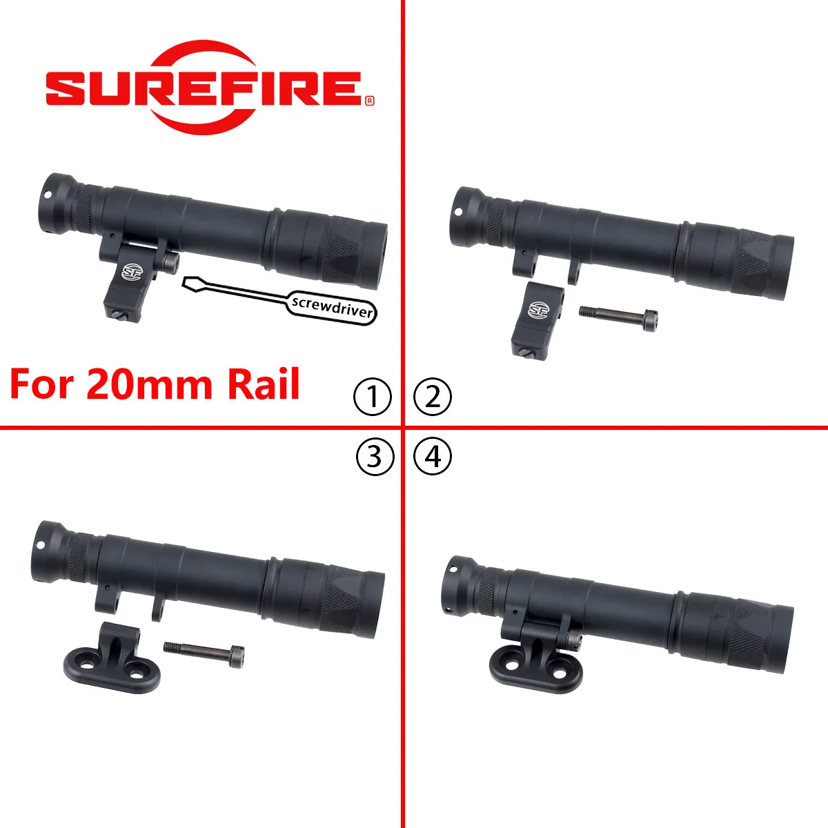 Tactical LED Scout Light SureFire M640V M340V Strobe Flashlight With Pressure Switch Offset Mount For Hunting M640DF M340C