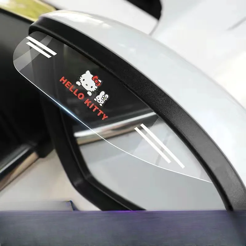 Universal Car Rearview Mirror Rain Eyebrow Transparent Rain Shield Rain Shield Waterproof Sticker Decoration Cartoon Logo New