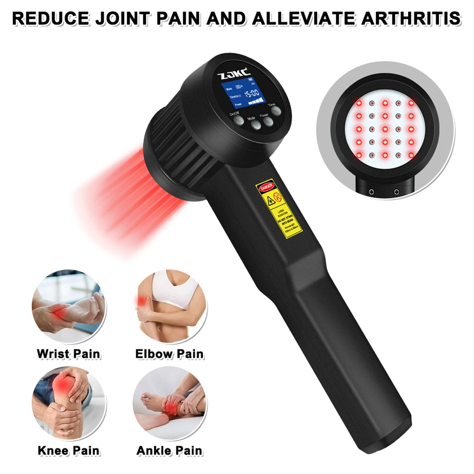 Zjzk Professionele 8W Low Level Lasertherapie 650nm 808nm Rood Licht Therapie Voor Artritis Koude Laser Voor Menselijke Honden Paarden Katten