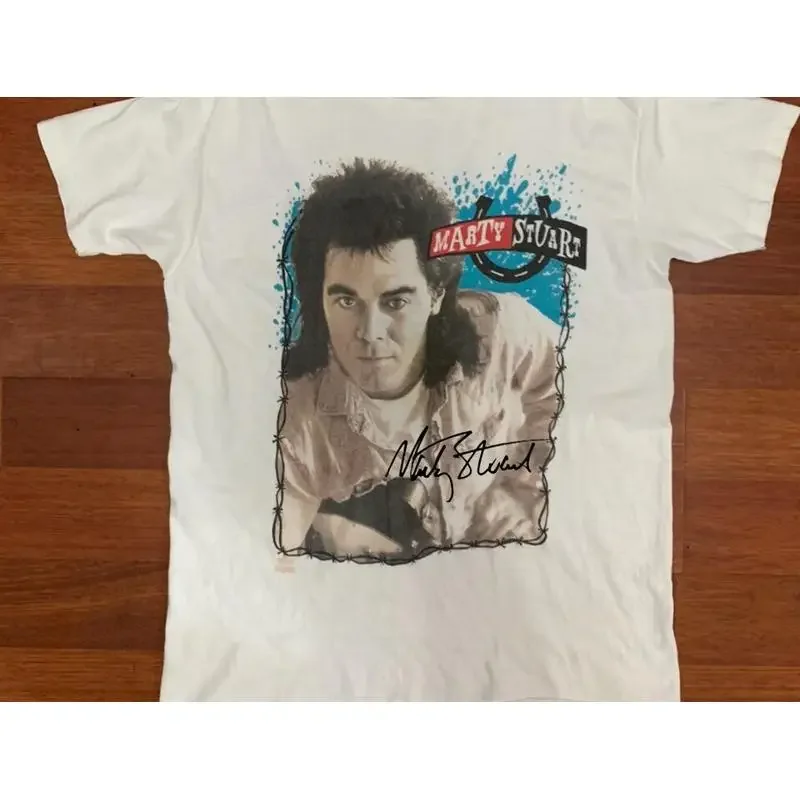 Vintage Marty Stuart Super Star Heavy Cotton White All Size T Shirt Bl479