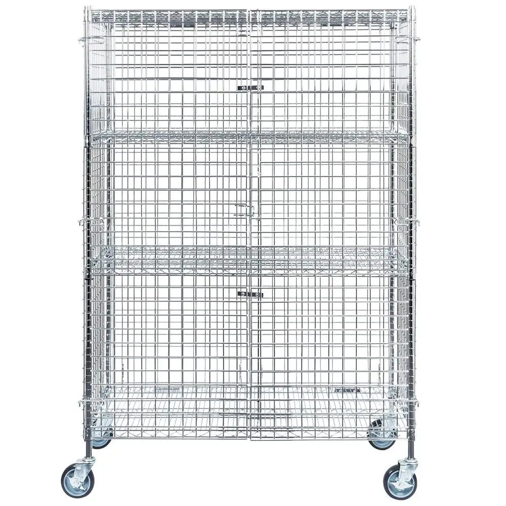 

TableTop King NS Mobile Chrome Wire Security Cage Kit - 24" x 48" x 69"