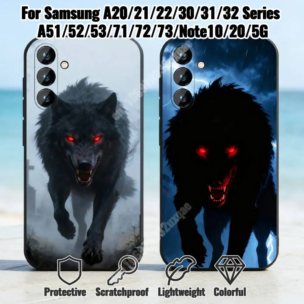 Aggressive Wild Wolf Lord Phone Case for Samsung Galaxy A73 72 71 70 A53 52 41 40 A32 31 30 Note20 Note10 Note9