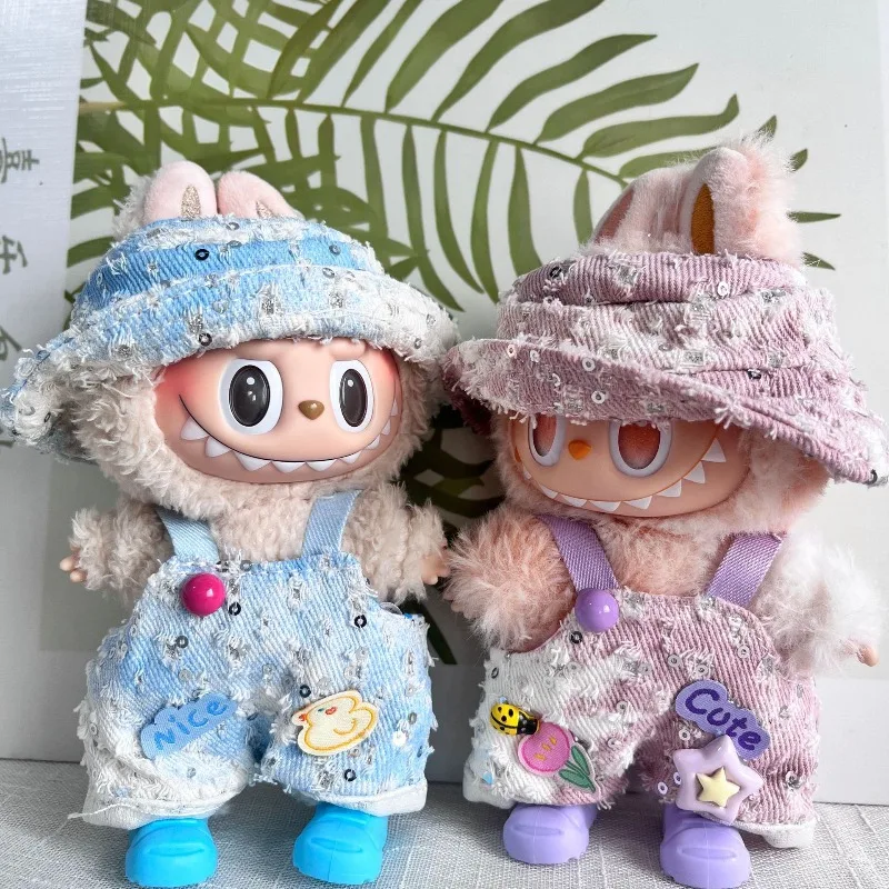 

[Clothes only]One two and threegenerations Labubu clothes pendant Labubu babyclothes sequins three-piece set replacement clothes