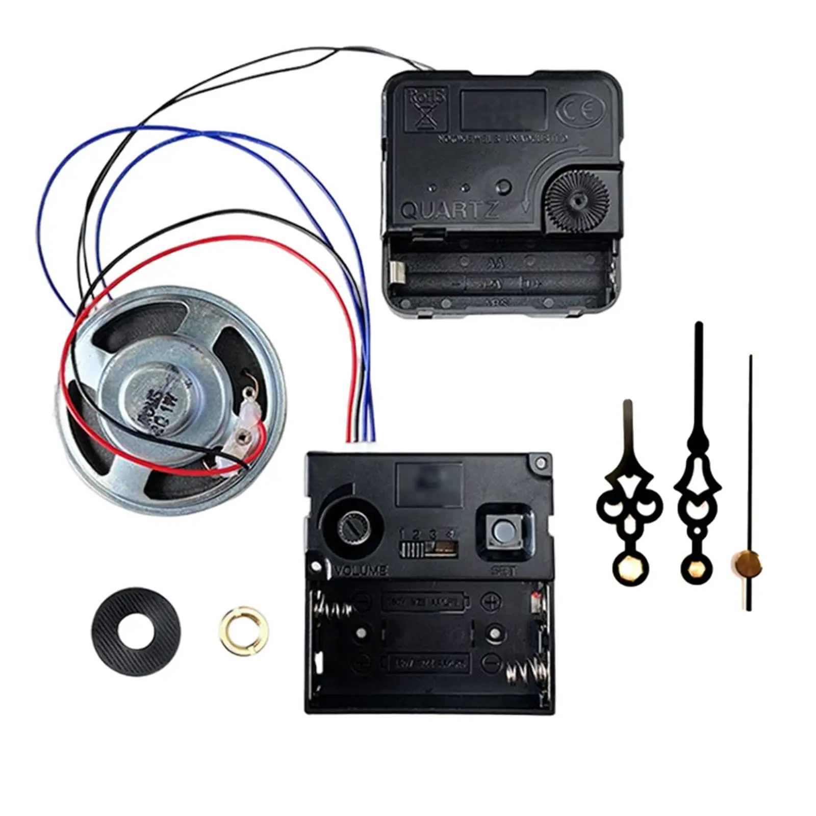 Clock Movement Replacement Kit ABS Sweep Mute Mechanism with Music Chime Box for Wall Clock Repair and Making