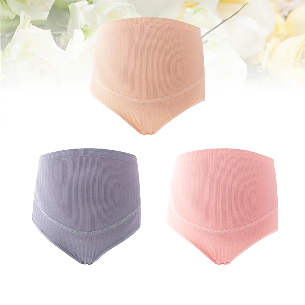

3 Pcs High Waisted Maternity Underwear Classic Design Pants for Pregnant Women Elastic