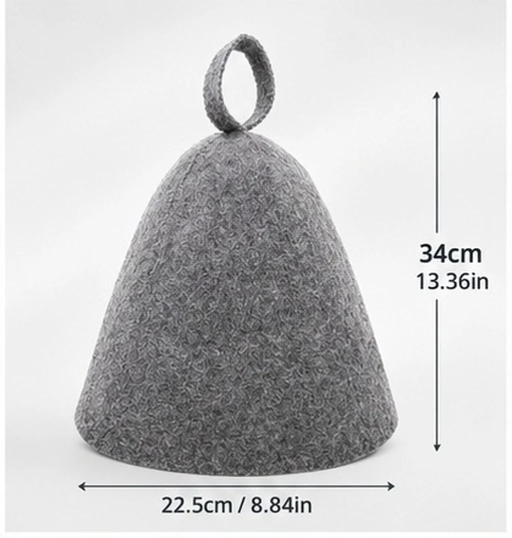 5Pcs Large Wool Sauna Hat Easy Hang Comfortable Breathable Heat Insulation Bath Hat for Sauna Spa Bathing Reusable Household