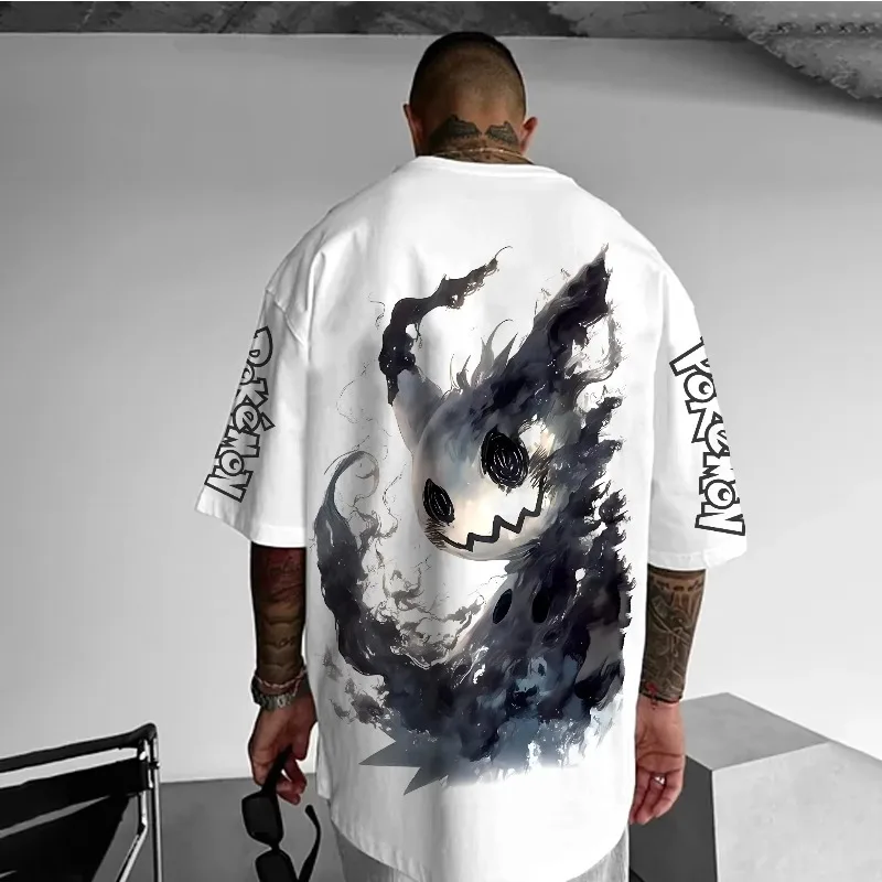 Pokémon Mimikyu Anime Co-Branding-Druck-T-Shirt 2025, Sommer, neue Herren-Straße, lockerer, lässiger Trend, vielseitiges Eltern-Kind-Top