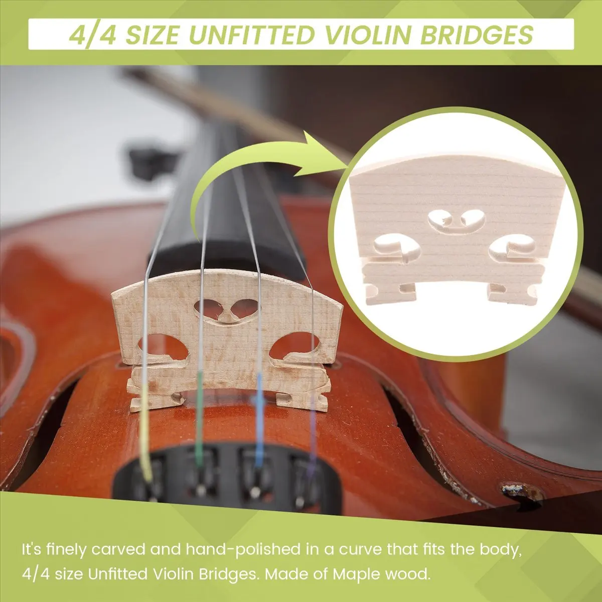 

Y179A HOT Violin parts Violin-Bridge-5pc-4/4 Maple Bridge Violin Parts, 4 Piece