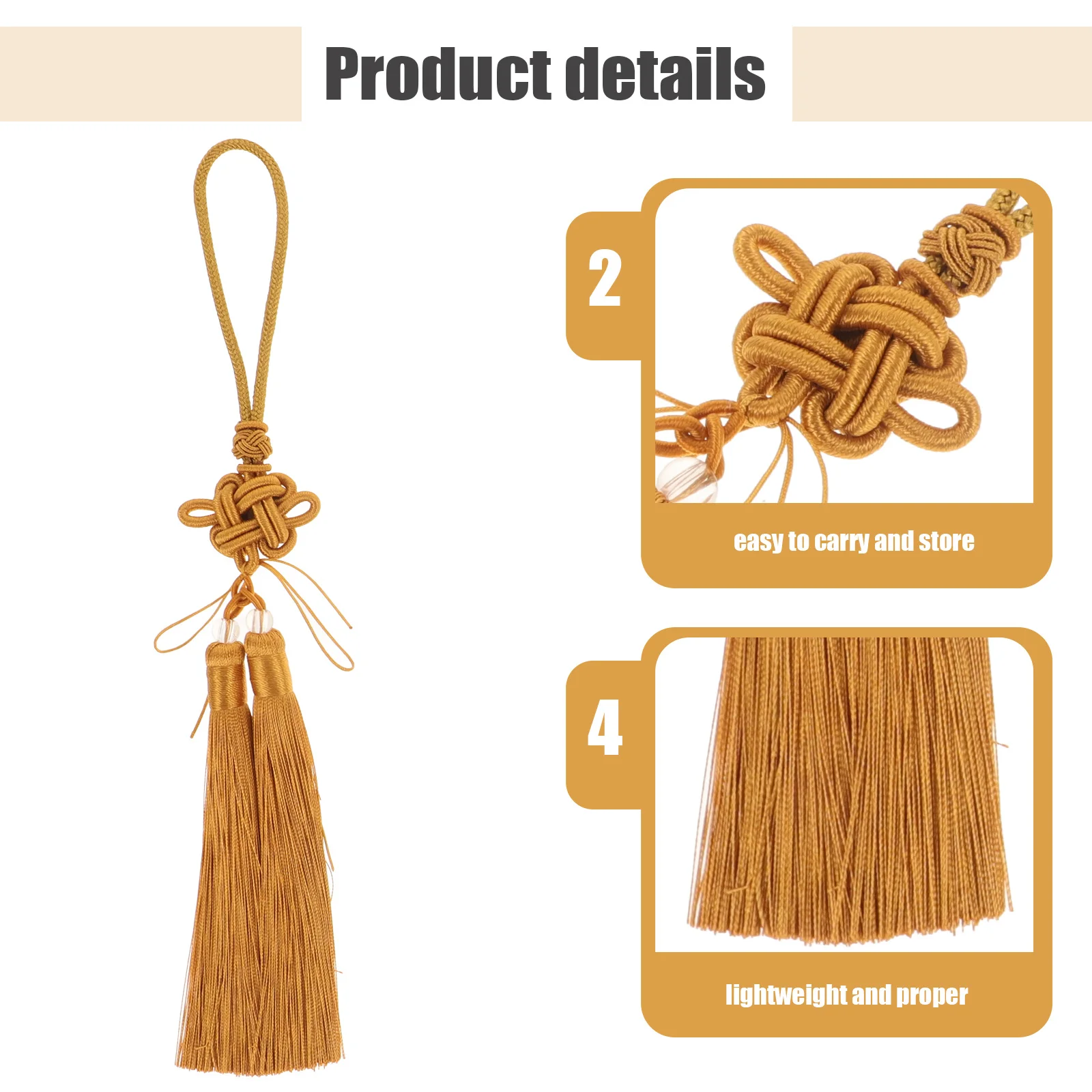 

5pcs Tai Chi Sword Tassel Chinese Knot Pendant For Diy Crafts Decoration Car Hanging Ornament Polyester Tassel