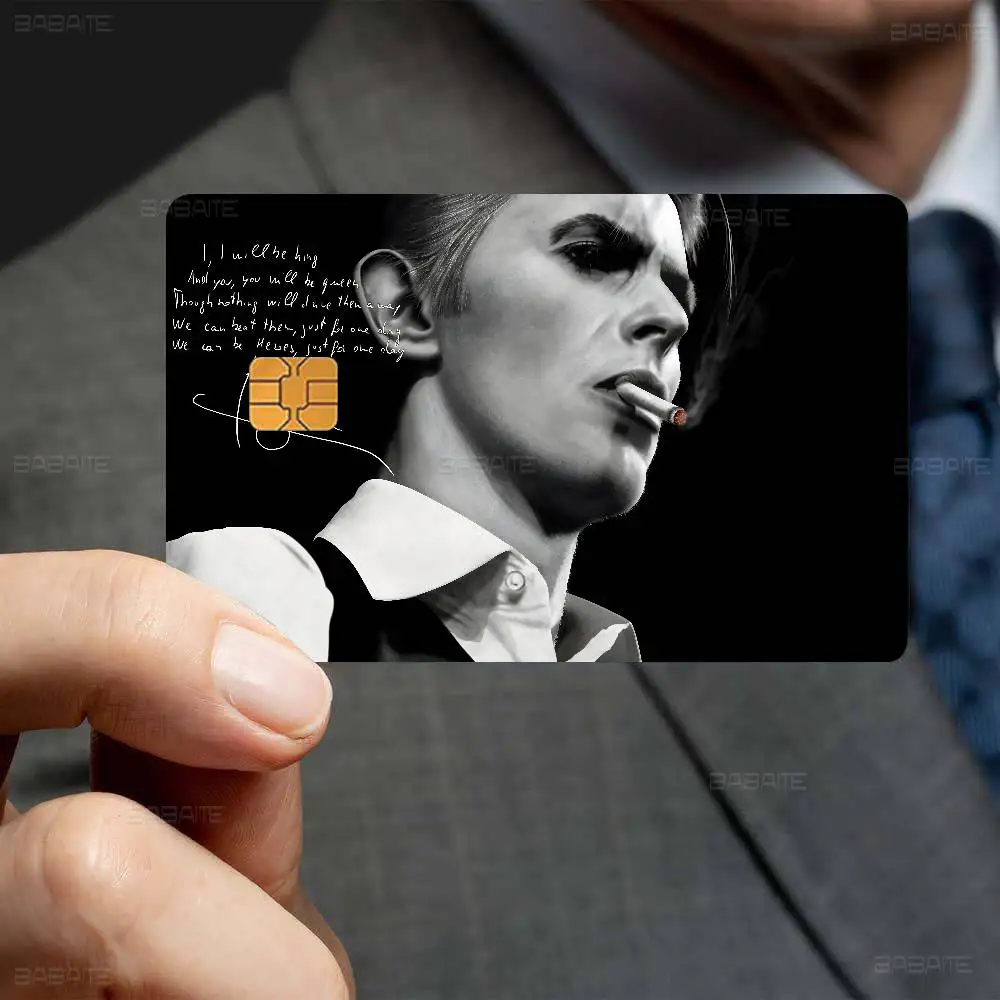 Singer D-David B-Bowie Credit Card Skin Stickers No Adhesive Residue Water Proof for VISA Credit Card Subway Access Card