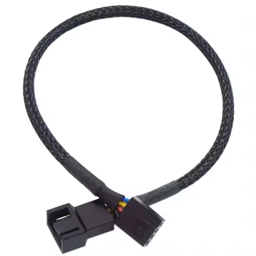 Cylarix PWM Fan Splitter Cable PC 4Pin 1 to 4 Ways Fan Power Extension Adapter Cable Black Sleeved Braided Cable 27cm/10.5 inche - Image 7
