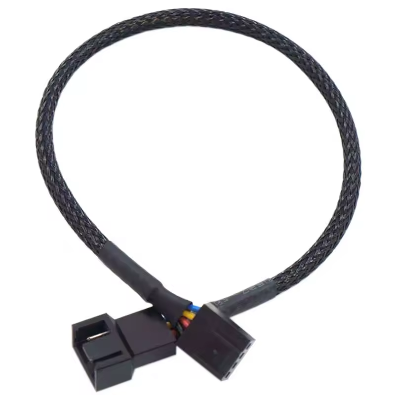 Cylarix PWM Fan Splitter Cable PC 4Pin 1 to 4 Ways Fan Power Extension Adapter Cable Black Sleeved Braided Cable 27cm/10.5 inche - Image 7