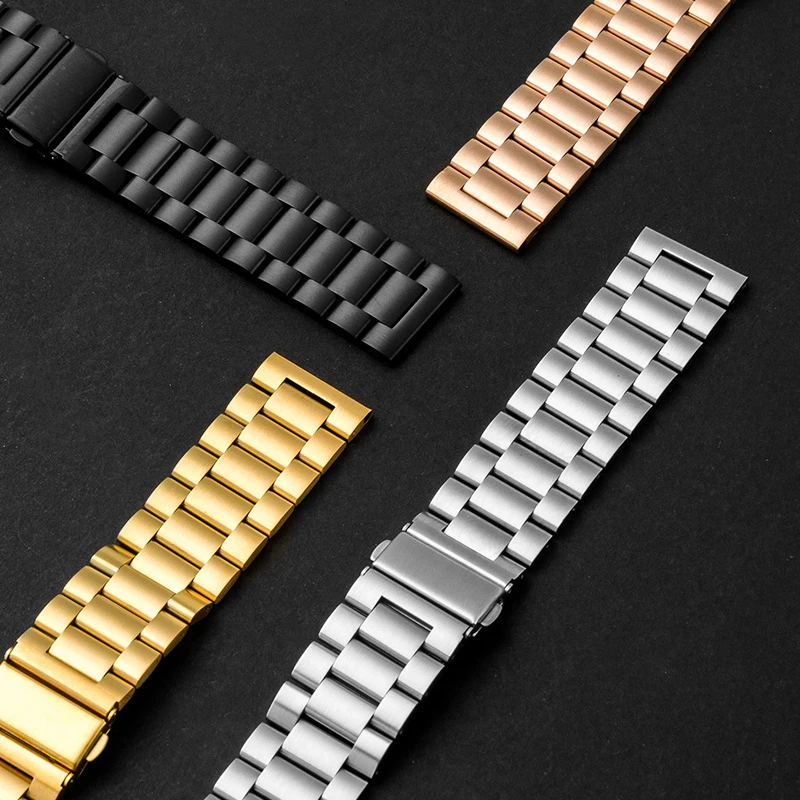 Bracelete de aço inoxidável para relógio Samsung Galaxy, bracelete de metal clássico, pulseira, 7, 6, 5, 4, 5 pro, 40mm, 44mm, 43mm, 47mm, 22mm, 20 milímetros