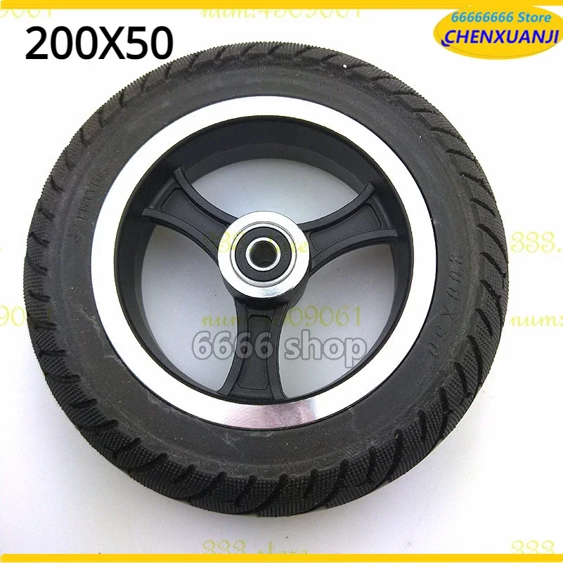 

Mobility Scooter Wheelchair Wheels 200 X 50 Tyre (8x2) Solid Tire and Alloy Wheel Hub Fits Gas Scooter Electric Scooter Vehicle