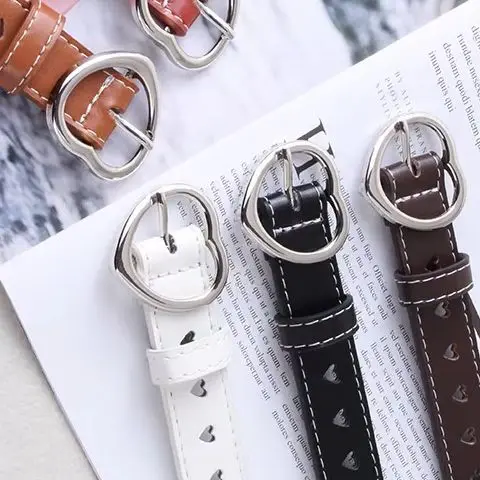 

Женский ремень из искусственной кожи с вырезом в виде любящего сердца, женский поясной ремень, брюки с пряжкой, кожаный женский винтажный пояс