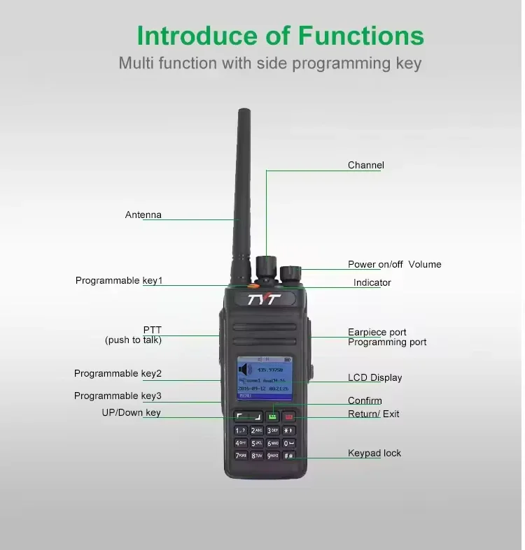 New Model MD398/MD-398 DMR Digital Handheld Two-way Radio/walkie Talkie Speaker IP67 10 W 400- 470 MHz Mototrbo Tier I & II