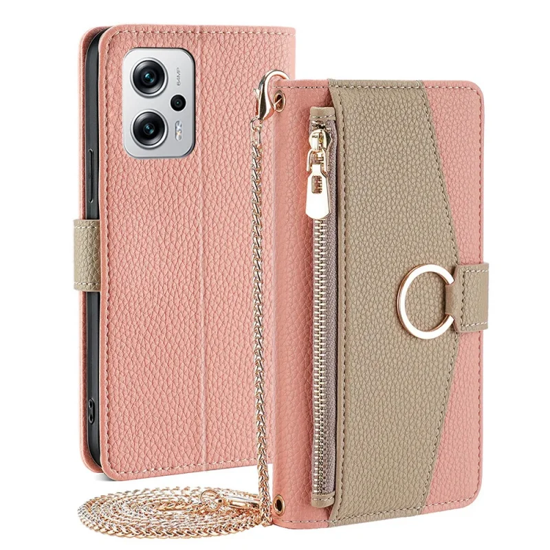 

Zipper Crossbody Case For Iphone 15 Pro Max 17 16 14 13 12 11 12 Mini Xs Xr X 15 Plus 14 Leather Metal Chain Ring Wallet Flip Co