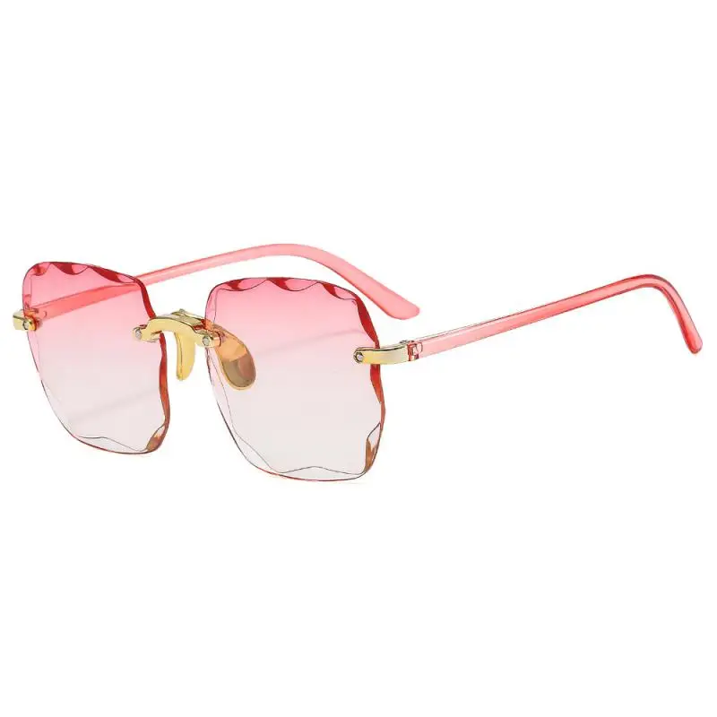 Square Sunglasses Rimless Gradient Woman Brand Designer Fashion Sun Glasses Shades Cutting Lens Ladies Frameless Eyeglasses