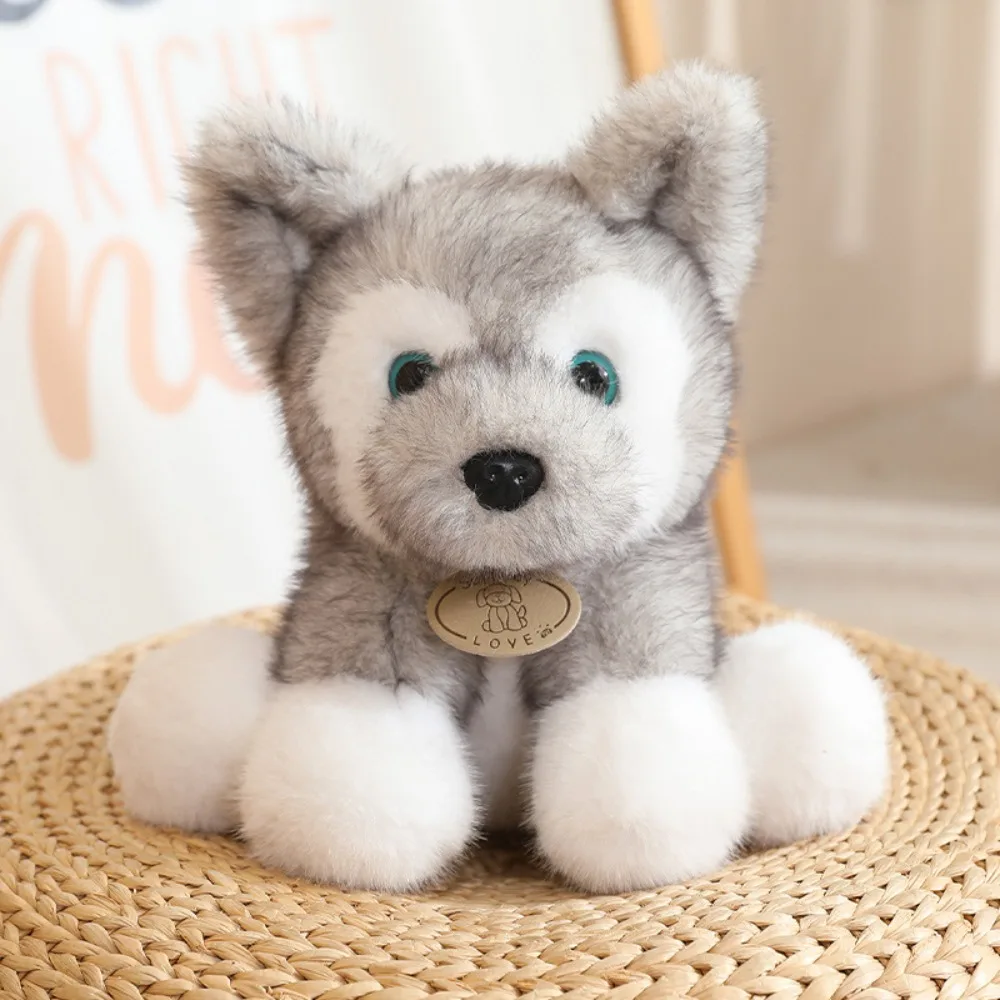 Cuddly 22cm Sitting Little Wolf Dog Plush Toys Soft Fluffy Simulated Plush Toys Husky Puppy Doll Children Birthday Gift