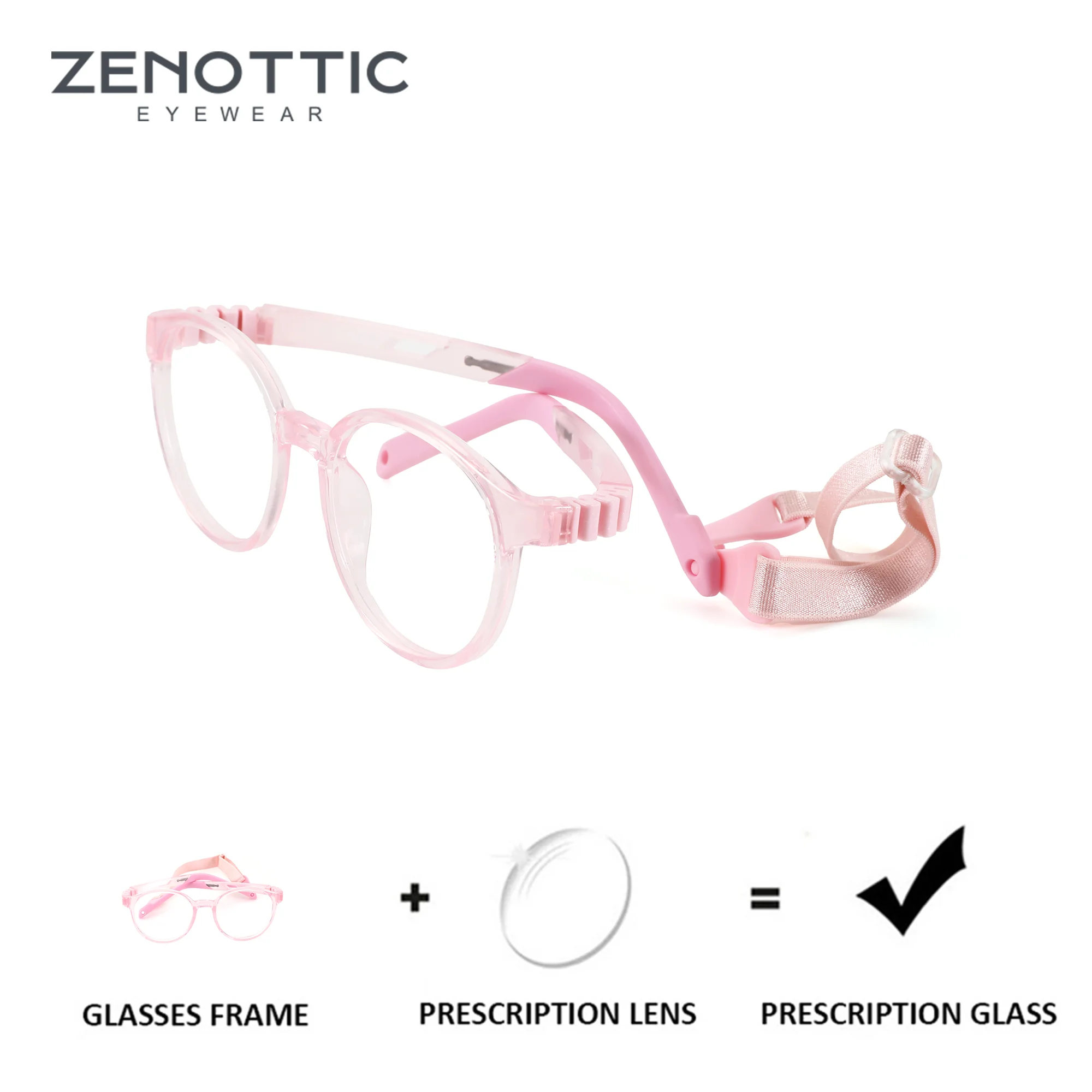 ZENOTTIC XXS Size Round Prescription Glasses for Children Anti Blue Light Optical Lenses with Medical Receta Boys and Girls