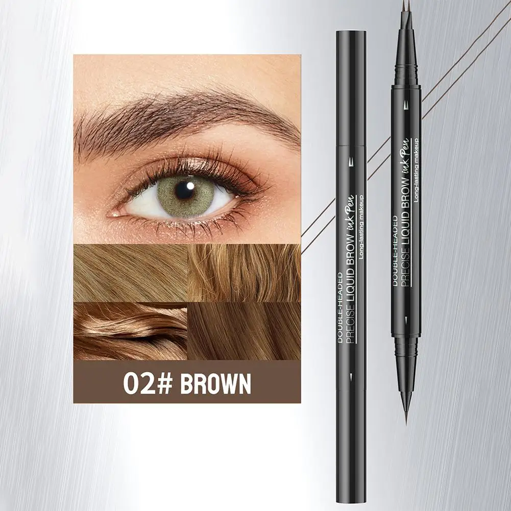 Penna per sopracciglia impermeabile, matita per sopracciglia Microblading 4 con testa, trucco (colori) dall'aspetto di 5 sopracciglia naturali divise B4O7