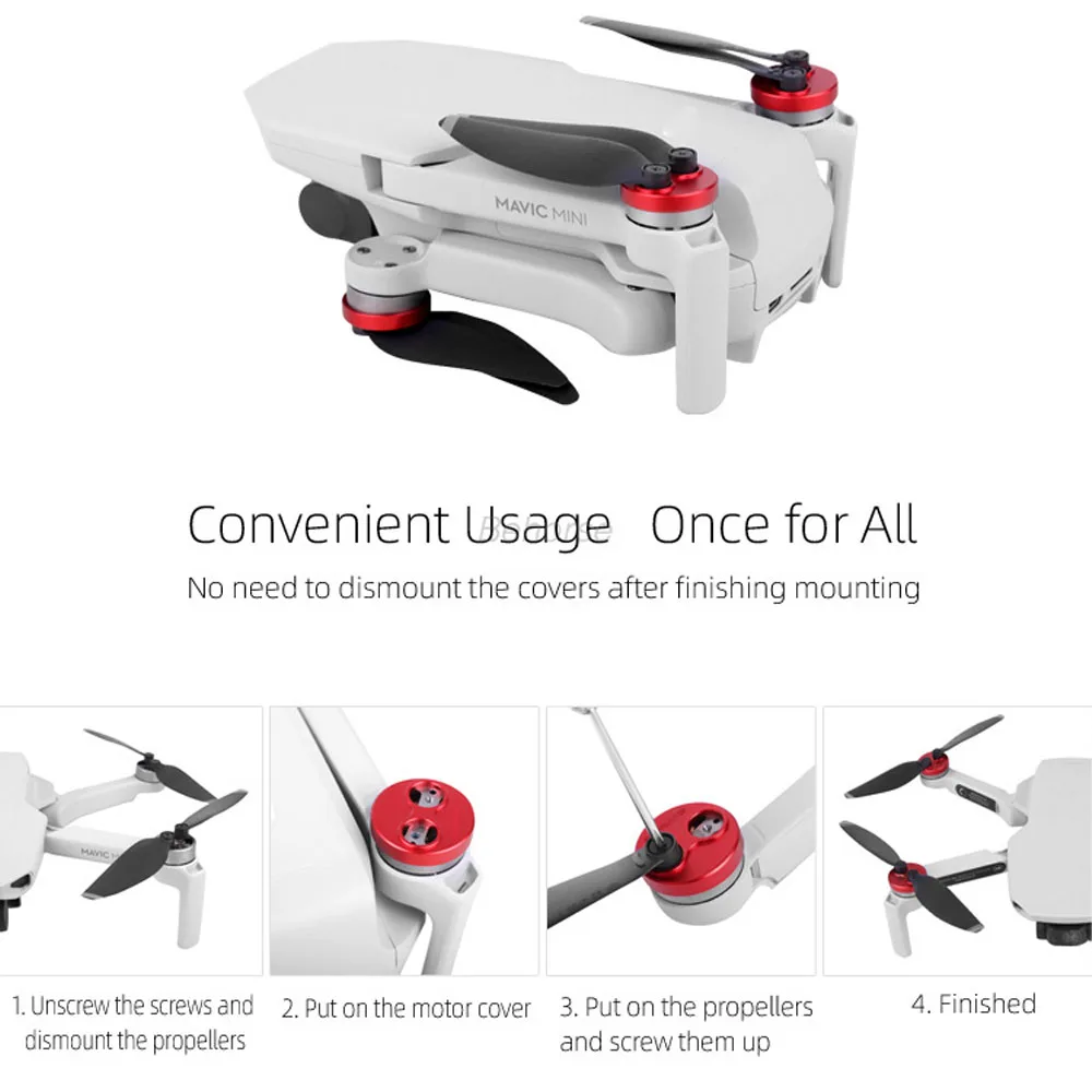 غطاء محرك من سبائك الألومنيوم مقاوم للغبار واقي المحرك لملحقات DJI Mini 2/Mini SE/Mini 3/Mini 3 Pro/Mini 4 Pro