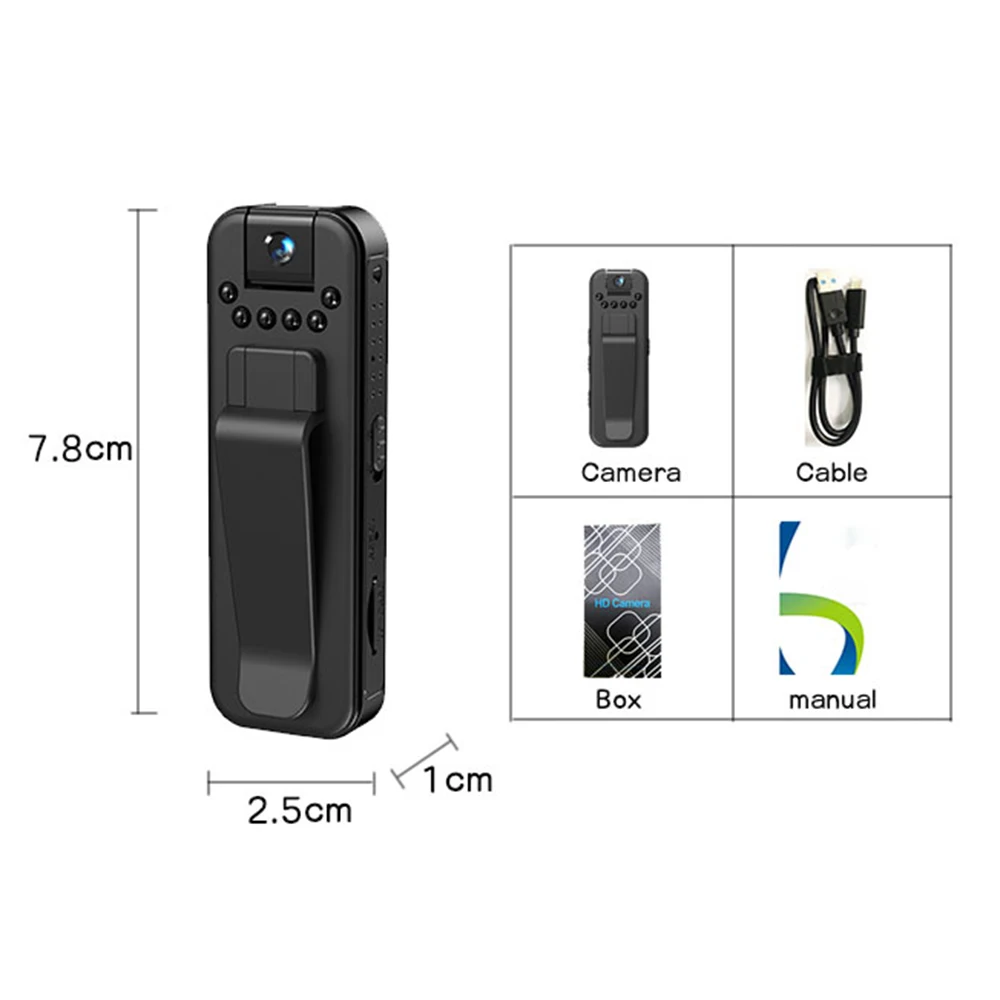 HD 1080P Mini Camera Infrared Night Vision Small Body Camera Video Recorder Outdoor Sports DV DVR Video Surveillance Camcorder