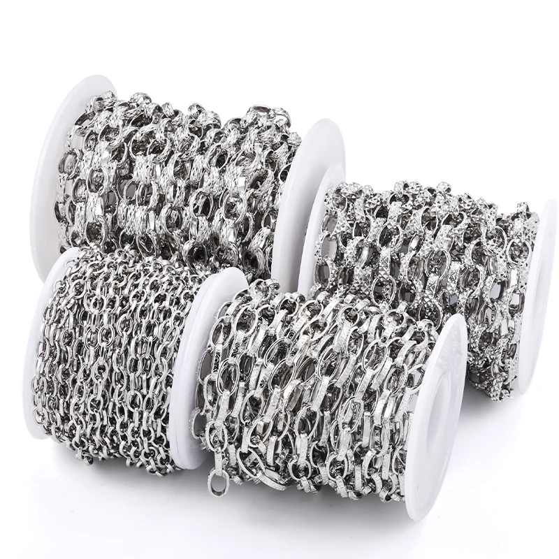 

1 Meter Stainless Steel Oval Chains For Needlework Handmade Jewelry Materials Make Bracelets Necklaces DIY Accessories Supplies