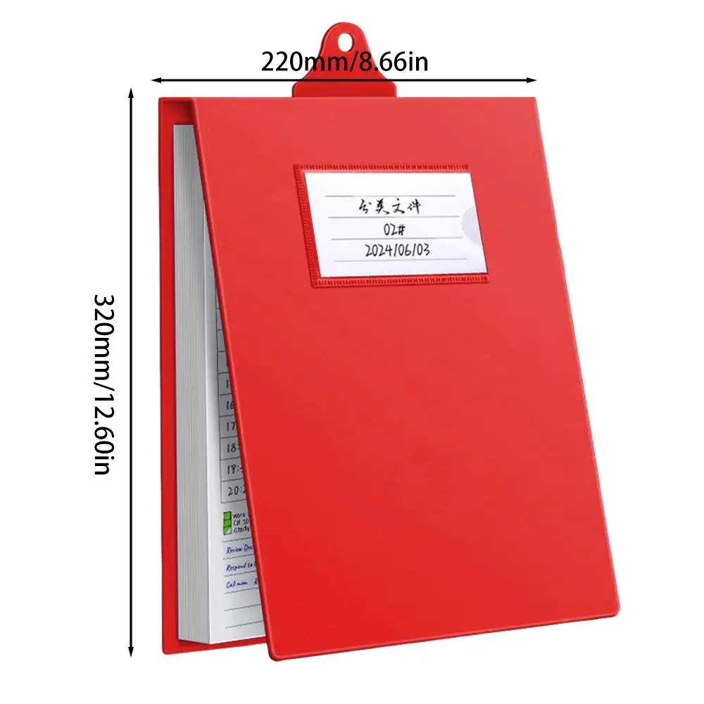 New A4 Folder Vertical Hanging Thickened Office Visitor Record Folder Reusable Test Paper Storage Folder