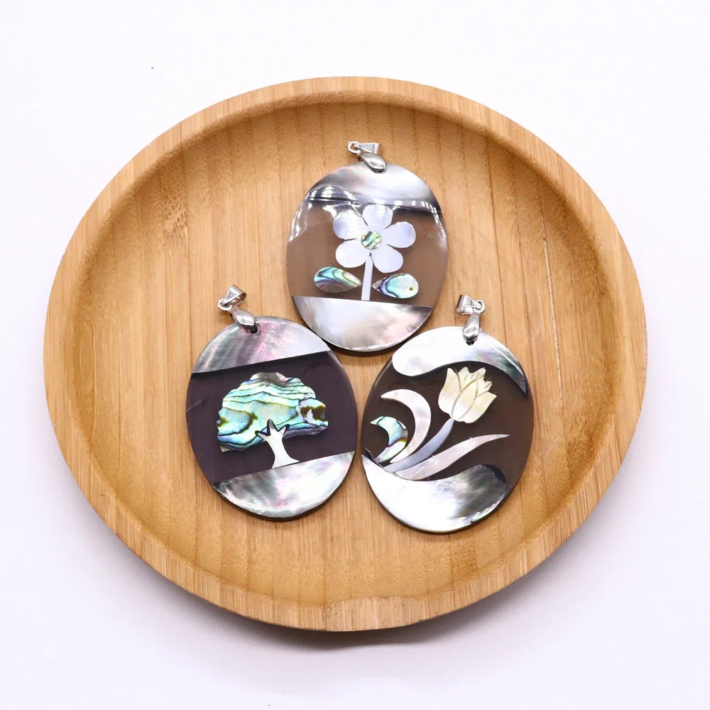 New Natural Mother of Pearl Shell Pendants Abalone Paua Shell Pendant Charms for DIY Necklace Jewelry Making Accessories