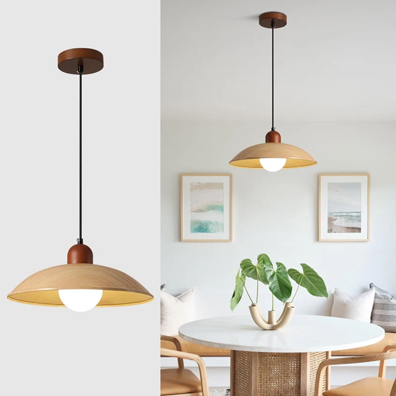 Creative Japanese style pendant light, vintage wood, Wabi sabi homestay restaurant light, bedside bar counter, tea room light