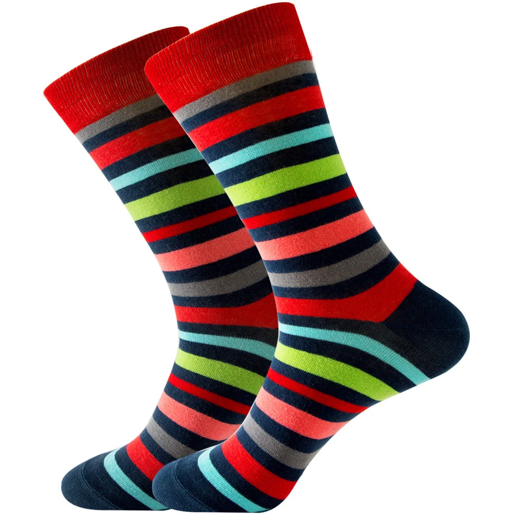 2022   Socks Men\'s Latest Design Middle tube Socks Autumn Socks Quality Business Geometric Lattice Colorful Mens Cotton Socks