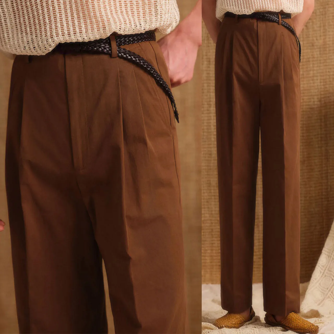 

Men's Casual Straight Leg Trousers Retro Suit Pants Elegant Business Casual Vintage Formal Trousers For Spring/Autumn