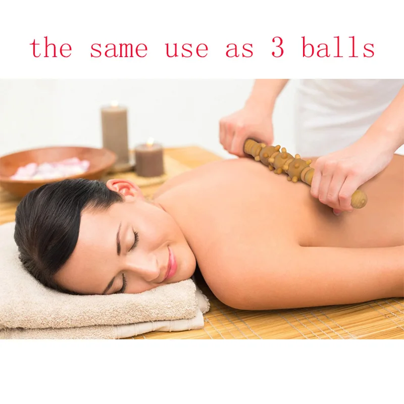 42cm 6 Small Balls Massage Therapy Acupressure Myofascial Release Tools Lower Back Neck Self Massager Muscle Roller