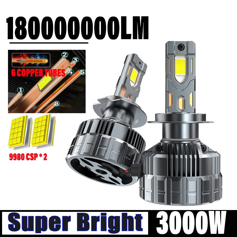 

H7 H1 LED Headlight Led 3000W Canbus Car Lamps Auto H4 H11 H8 H9 9005 9006 9012 Fog Lamps Car Light 12V Super bright