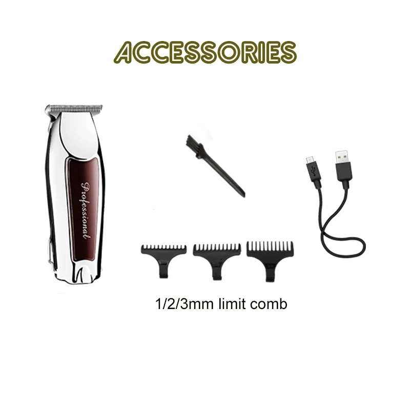 Kemei KM-9163 USB Rechargeable Professional Men Hair Trimmer Electric Low Noise Cordless Haircut Machine image 5