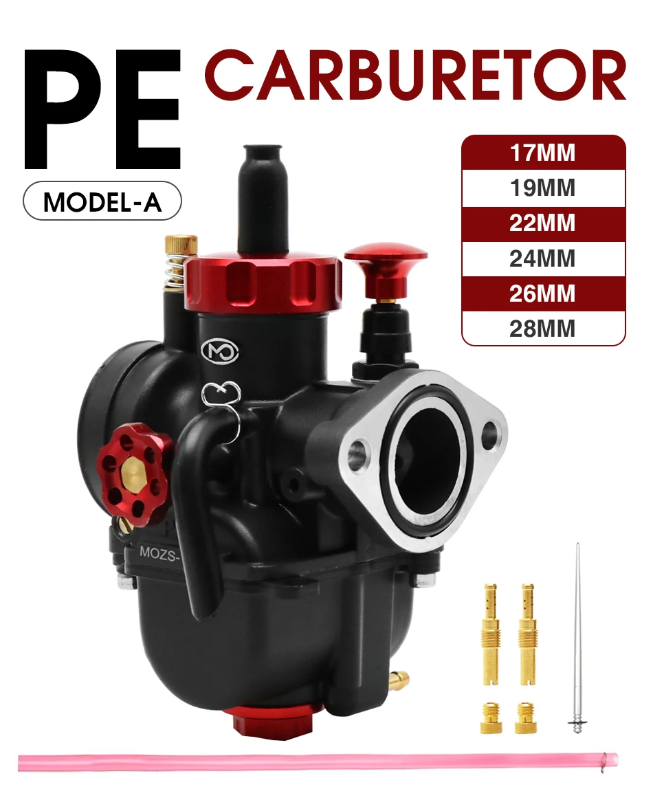 

Карбюратор Alconstar PE17/19/22, PE24, PE26, PE28 для двигателя 50cc-350cc 2/4T, фланцевый PE, для мотоцикла, скутера, квадроцикла