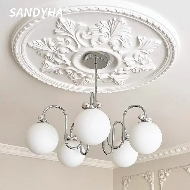 

Nordic French Cream Bow Living Room Led Pendant Lights Modern Magic Bean Eye Protection Bedroom Restaurant Decor Chandelier