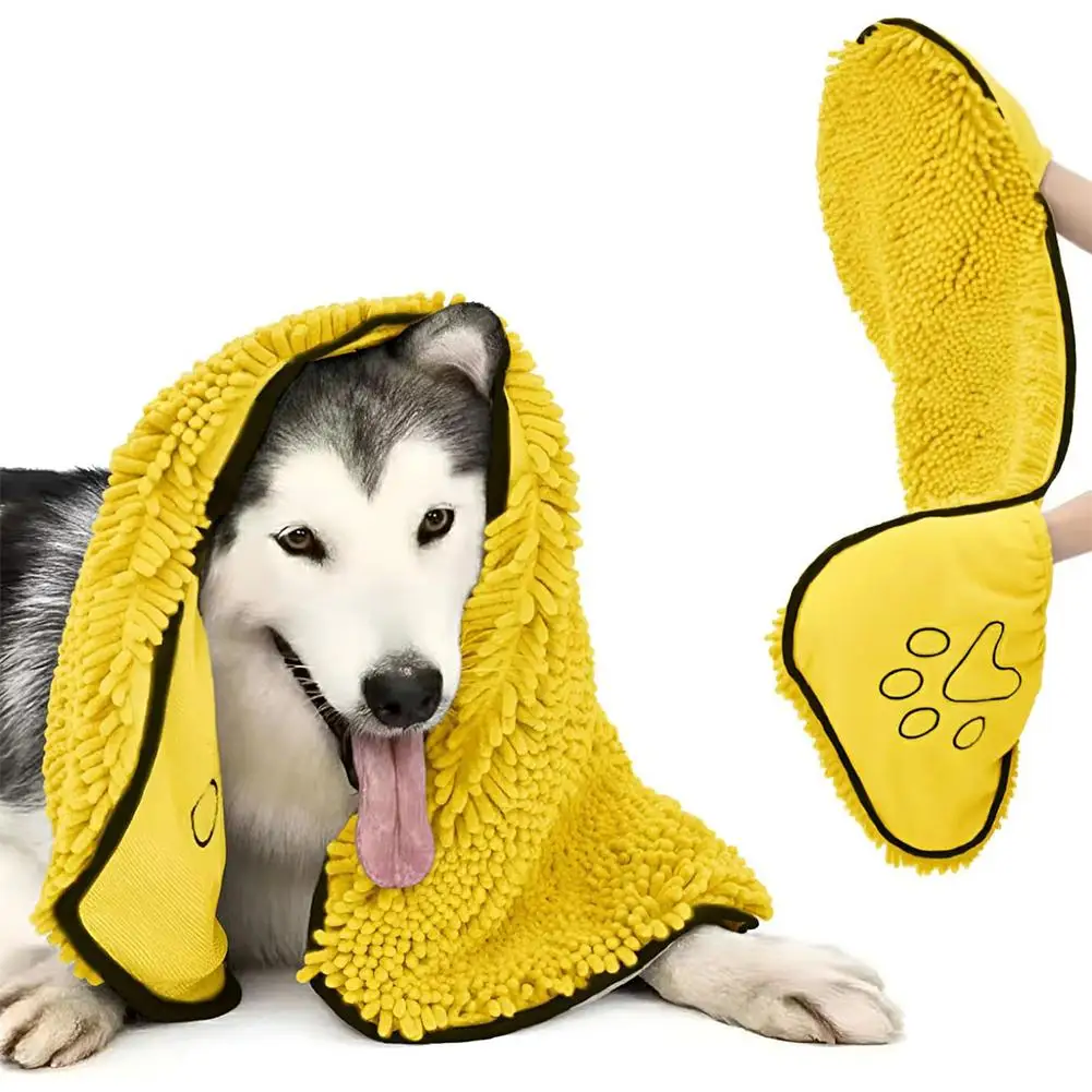 Super saugfähiges Haustier-Badetuch, schnelltrocknende Katzenhandtücher, praktischer weicher Bademantel, Trocken-Reinigungstuch für Haustiere, Hundezubehör – Detail 1