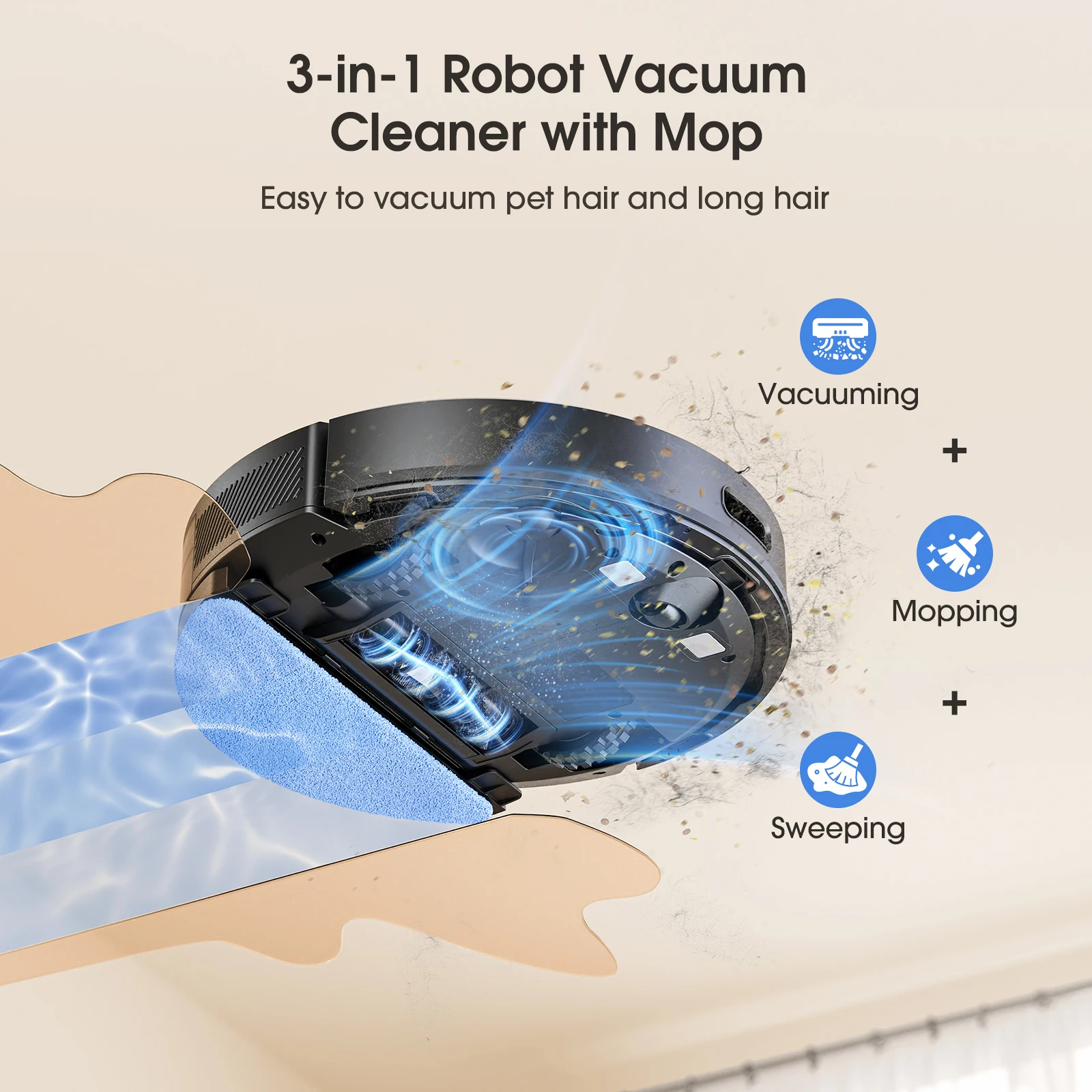Picture 6: Lubluelu L20Max Self-Emptying 3-in-1 Robot Vacuum Mop - 6000Pa Suction LiDAR Navigation Large Dust Bag Hands-Free 120min Runtime