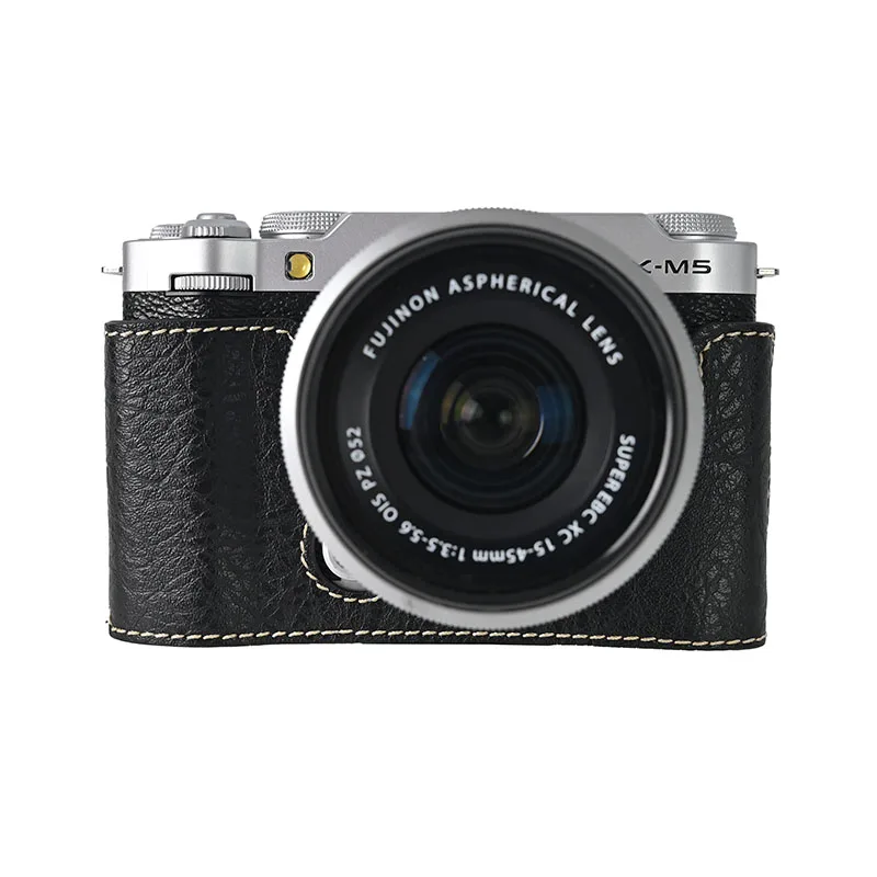 XM5 Casing Camera Shoulder Strap Sling PU Leather  Camera Case Half Body Cover for Fujifilm X-M5 XM5