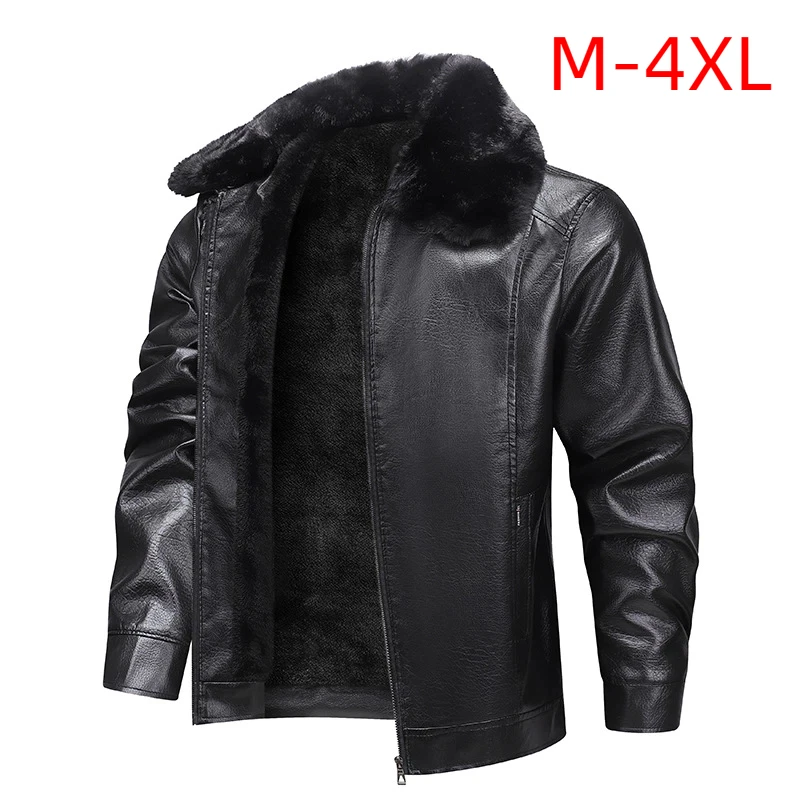 

Зимняя плюшевая толстая куртка из искусственной кожи для мужчин среднего и пожилого возраста, одежда для папы, кожаная куртка для мужчин, ветрозащитная мужская мода