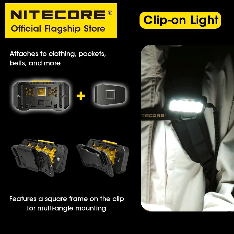 NITECORE HU2000 High Output Split-Type Work Headlamp 2000 Lumens USB-C Recharge LED Headlight Work Light Flexible Power Options