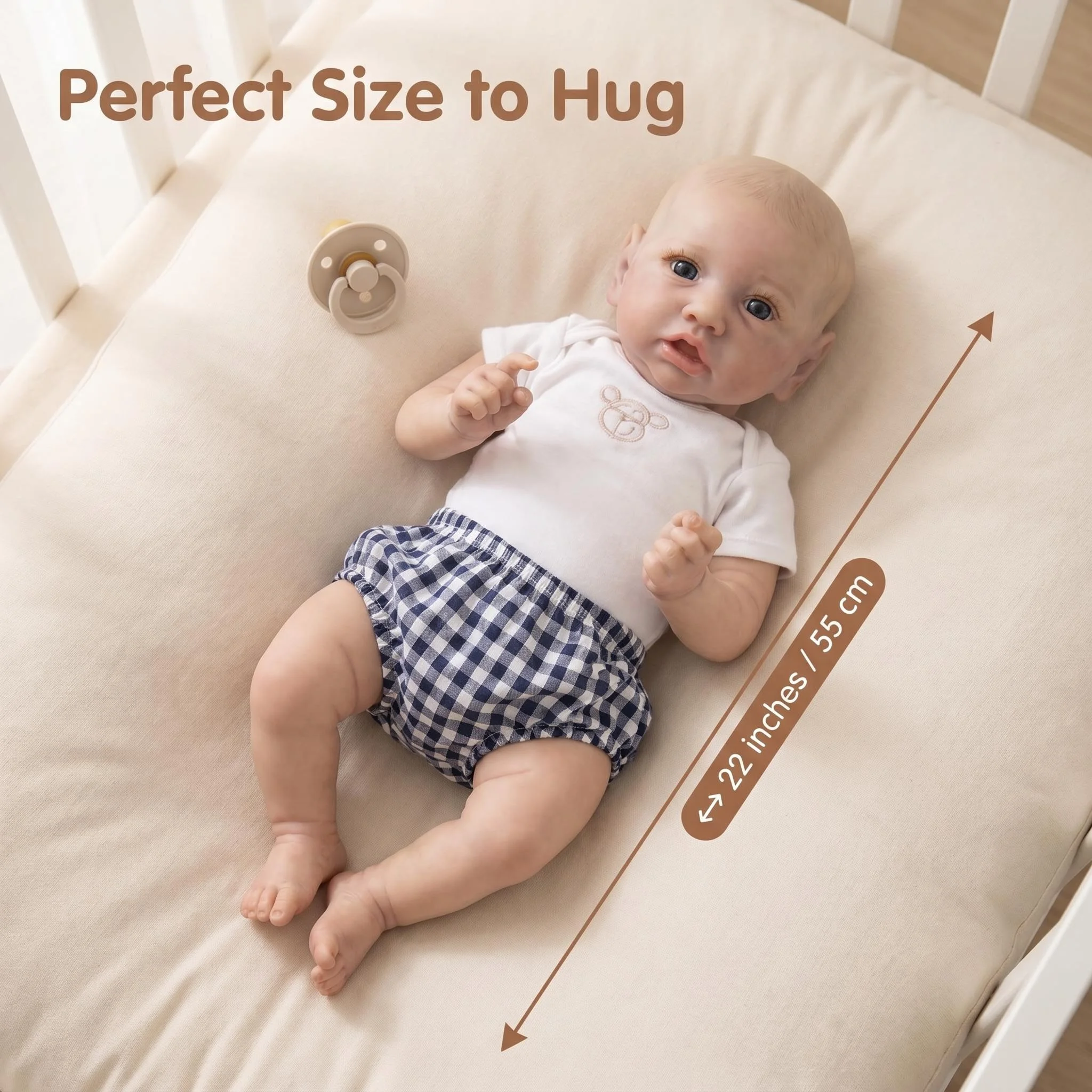 

NPK 55CM Saskia Reborn Baby Doll - Realistic Handmade Toddler Art Collectible for Enthusiasts