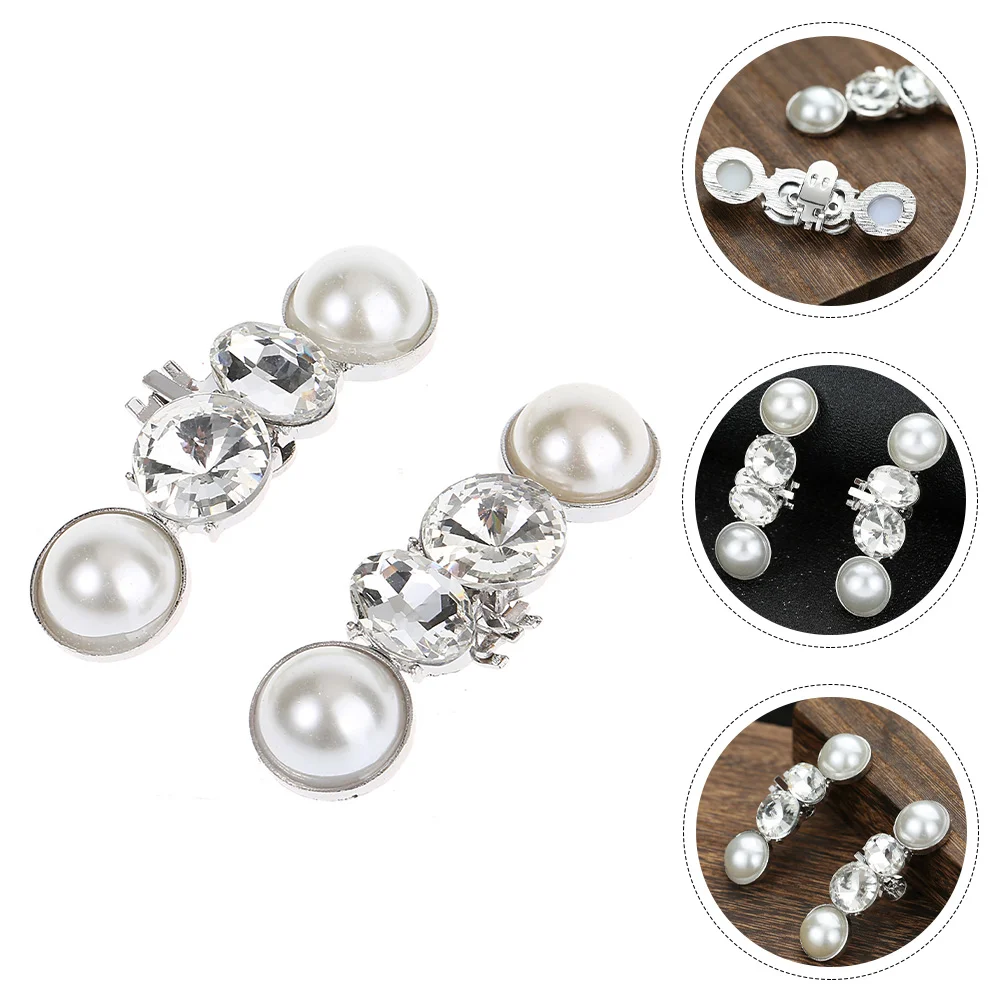 

Shoelaces Wedding Accessories Buckle Shoes Decor DIY Buckles for Girl High-heeled Silver Pearl Clips Women's