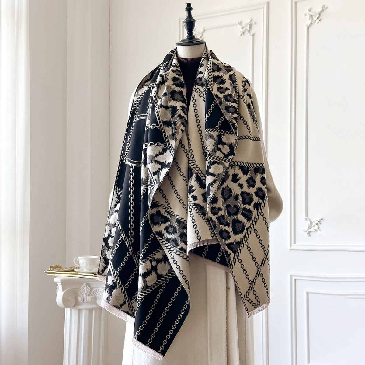 

Роскошный шарф из искусственного кашемира для женщин, осень-зима, новое теплое одеяло из пашмины, пончо, модный толстый шаль с принтом